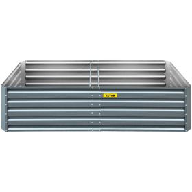 VEVOR Galvanized Raised Garden Bed, Metal Planter Box, Gray Steel Plant Raised Garden Bed Kit, Planter Boxes Outdoor For Growing Vegetables,Flowe (Option: Default)