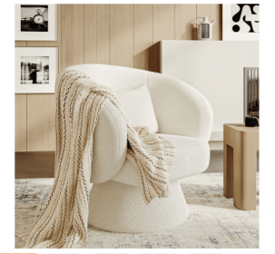 Modern Cushioned Bucket Chair (Color: Beige)