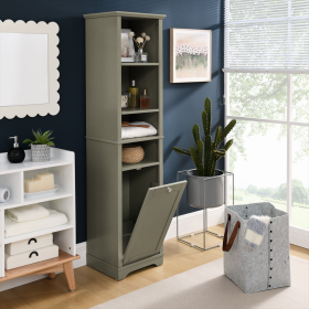 F64 Inch High Bathroom Storage Cabinet For Small Space For Living Room, Bathroom, Home Office, Kitchen (Color: Grey)