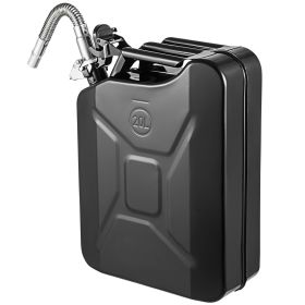 VEVOR Jerry Fuel Can, 5.3 Gallo 20 L Portable Jerry Gas Can With Flexible Spout System, Rustproof  Heat-resistant Steel Fuel Tank For Cars Trucks (Color: black)