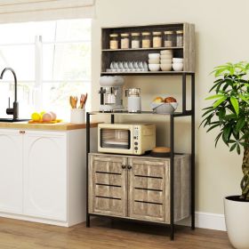 Microwave Bracket, Not Shipped On Weekends, Amazon Shipping, WalMart Banned From Sale (Option: Gray Wood Grain)