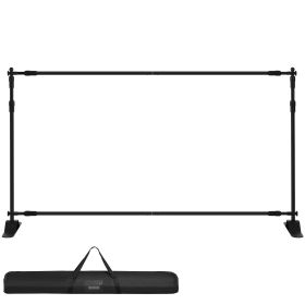 VEVOR Telescopic Backdrop Banner Stand Banner Stand Adjustable Step And Repeat Backdrop Banner Stand Retractable Banner Stand With Carrying Bag (Color: black)