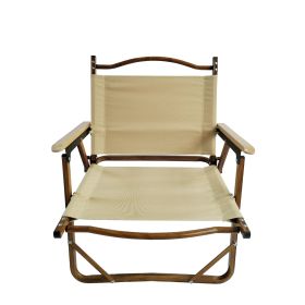 Comfy Foldable Portable Chair With Armrests, Aluminium Frame, Easy To Fold (Option: Natural)