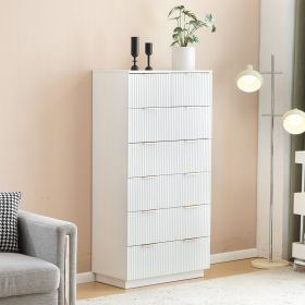 White P2 Density Board, Corrugated Surface, Six Layers And Seven Drawers, Drawer Cabinet (Color: White)