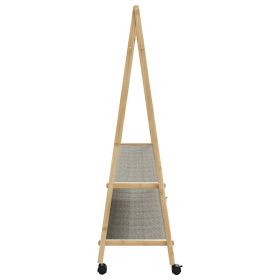vidaXL Clothes Rack with Shelves and Wheels 132x45.5x155.5 cm Bamboo (Option: as picture)