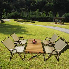 Multi FunctionFoldable DiningSet1 Table  4 Chairs  Indoor Outdoor Use (Option: Natural)
